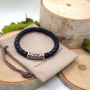 David Yurman Chevron Rubber Weave Bracelet in Black